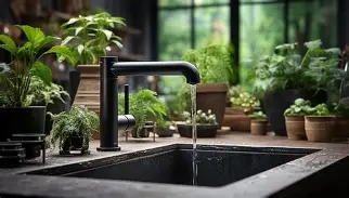 سینک گرانیتی مشکی اکلیل دار